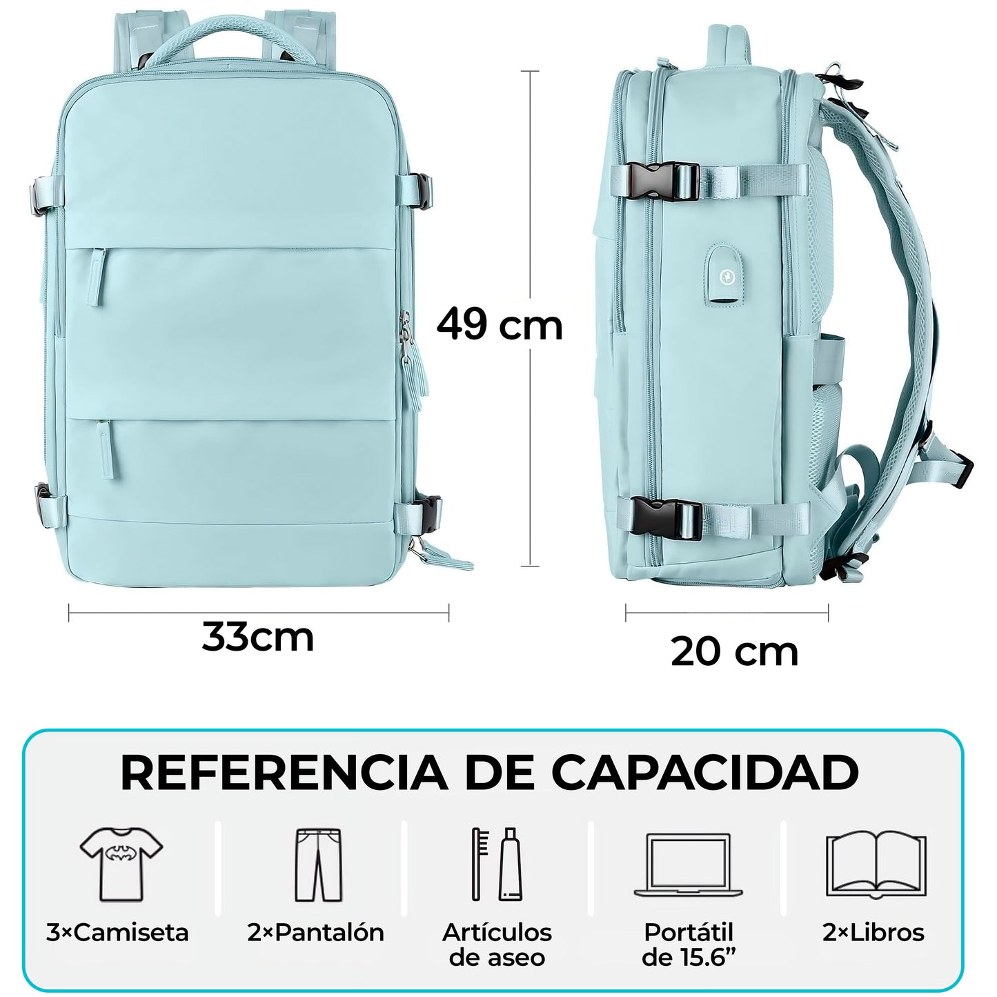 Mochila de Viaje Avión Multifuncional